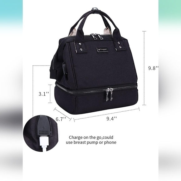 GOGOSO Breast Pump Bag with Cooler Pocket, Mini Pumping Bags for Working Mom Coo - Picture 2 of 2